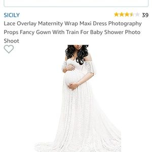 Lace Overlay Maternity OTS Maxi Dress